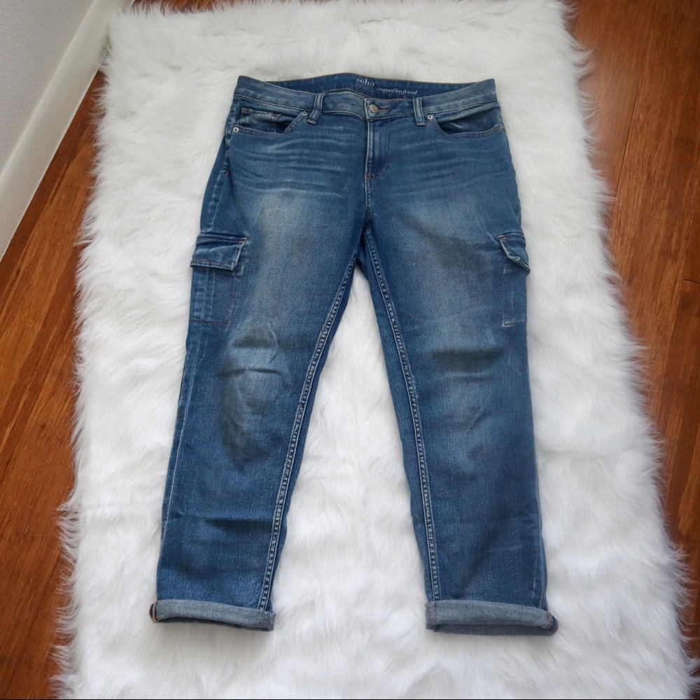Cropped boyfriend cargo denim 8